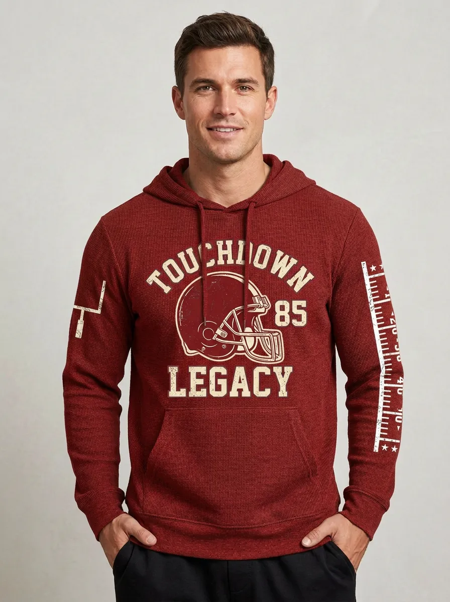 Men's Football Fan Touchdown Legacy Helmet Printed Hoodie