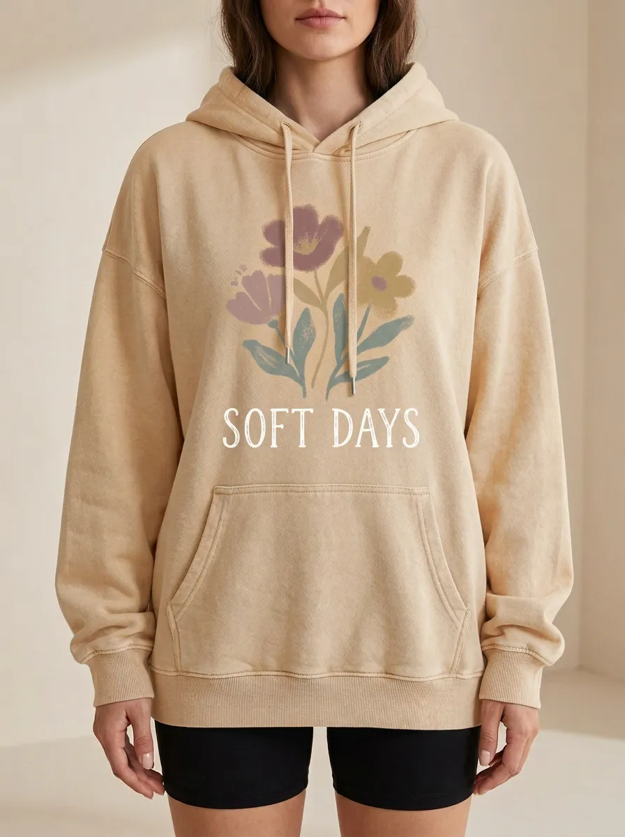 Relaxed Soft Days Floral Hoodie