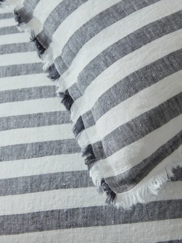 Striped Woven Linen Decorative Cushion Cover