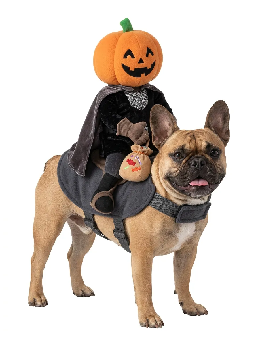 Playful Pumpkin Rider Dog Costume