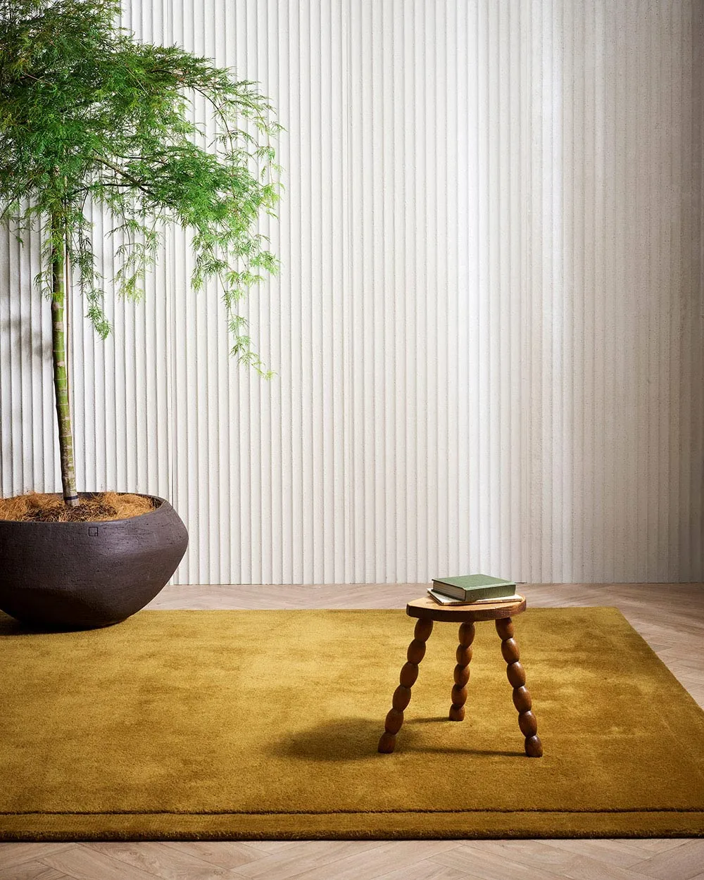 Wool Handwoven Bordered Understated Area Rug