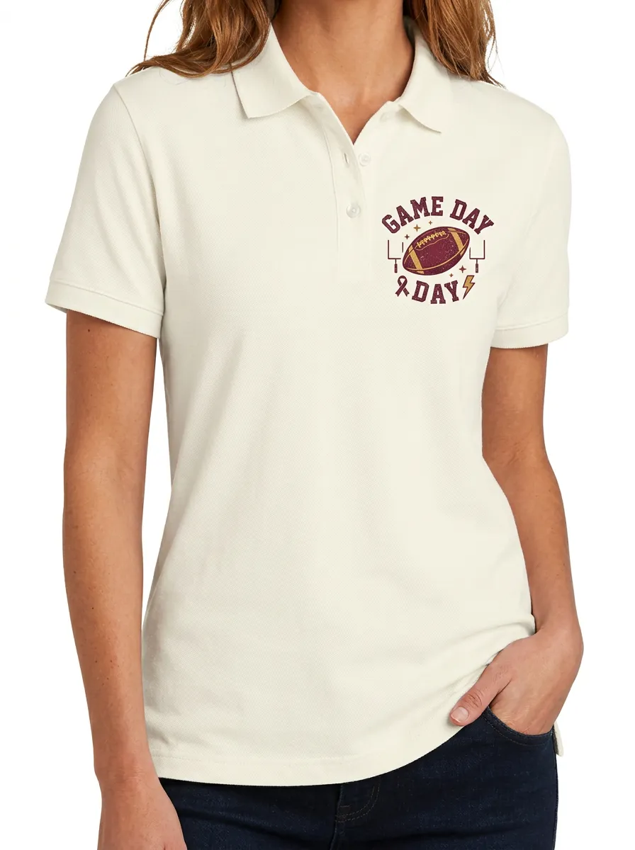Varsity Football Fan Game Day Football Graphic Polo Shirt