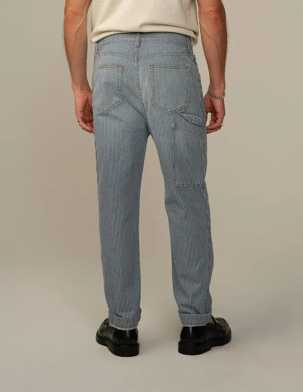 Striped Denim Jeans Steel Railroad