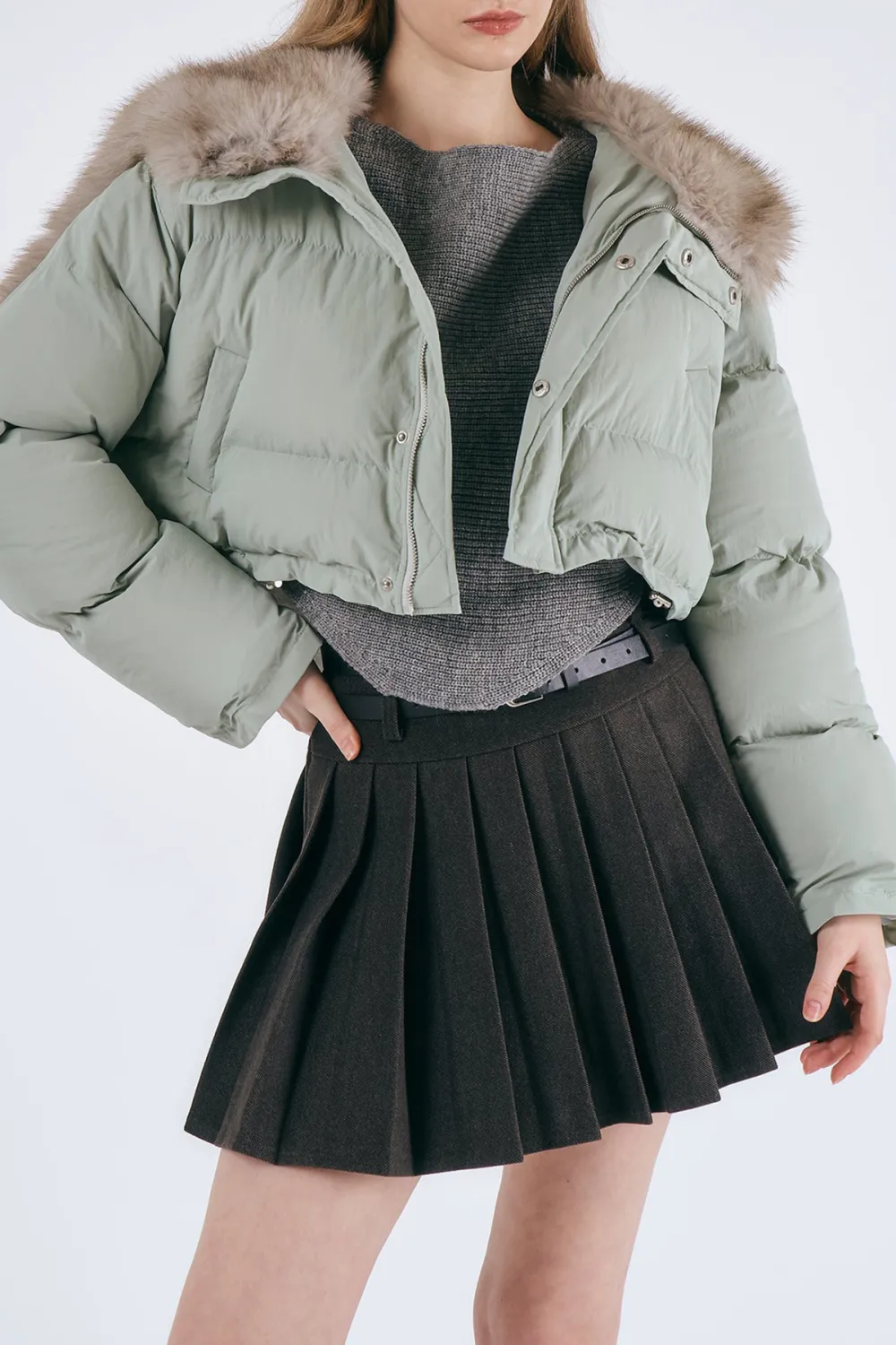 Faux Fur Trim Puffer Jacket
