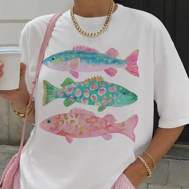 Coastal Fish Preppy Graphic T-Shirt