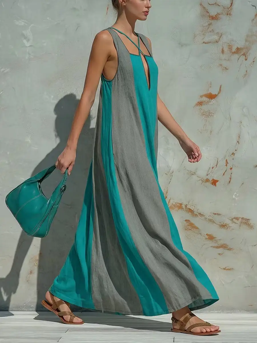 Cross Neck Maxi Dress
