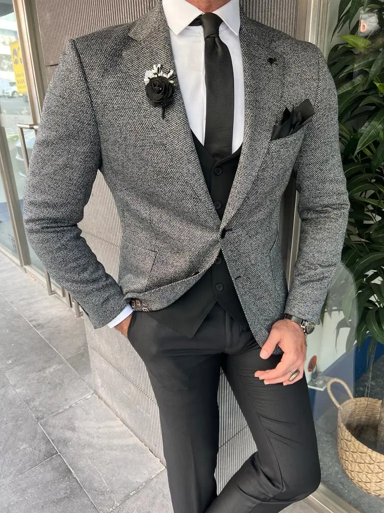 Refined Slim Fit  Italian Fabric Stamped Blazer