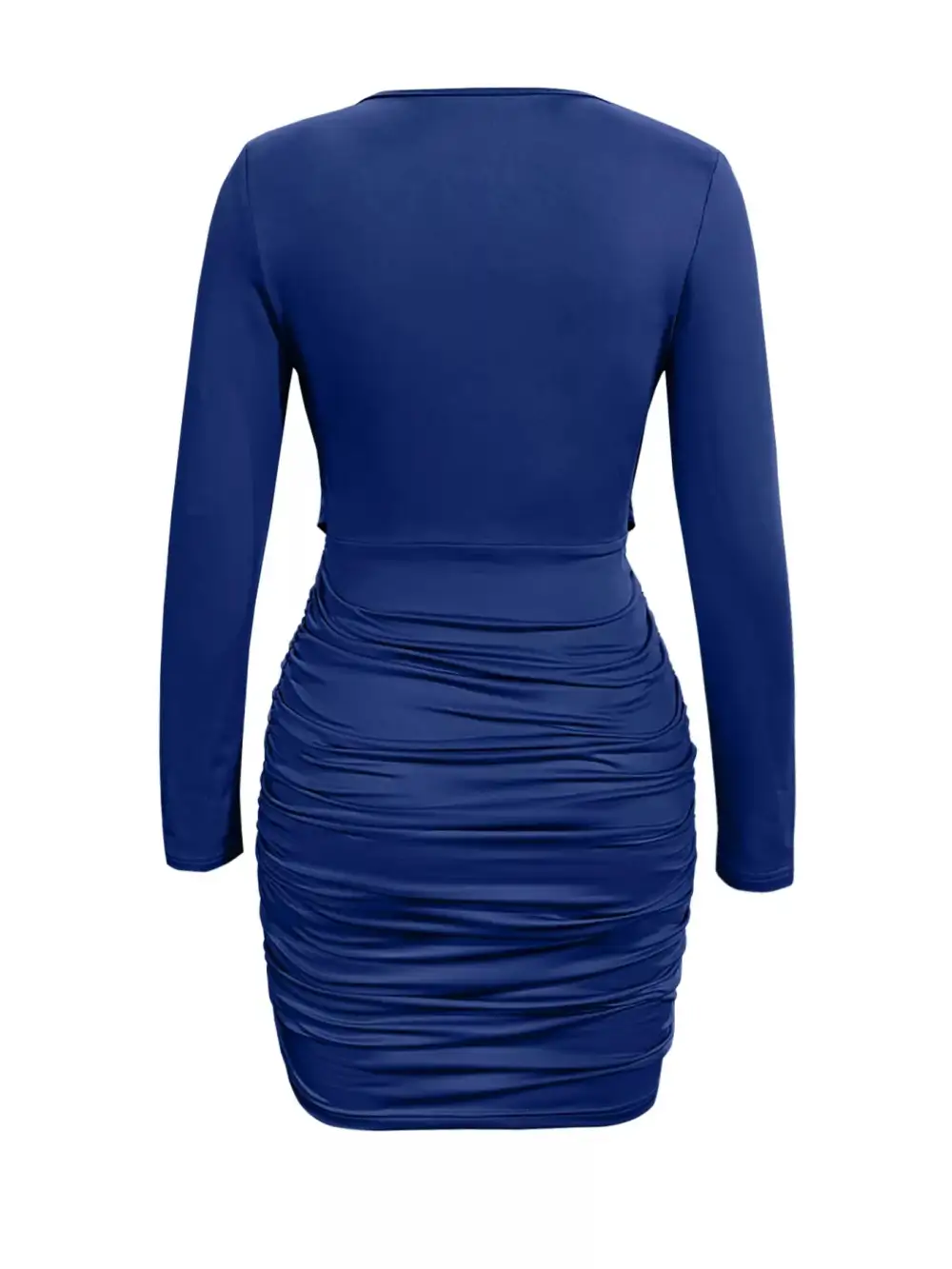 Lightweight Feel V Neck Long Sleeve Mini Dress