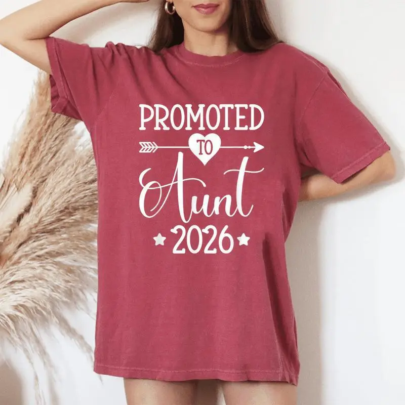 Promoted To Aunt 2026 Auntie Pregnancy Announcement Women's Oversized Comfort T-Shirt