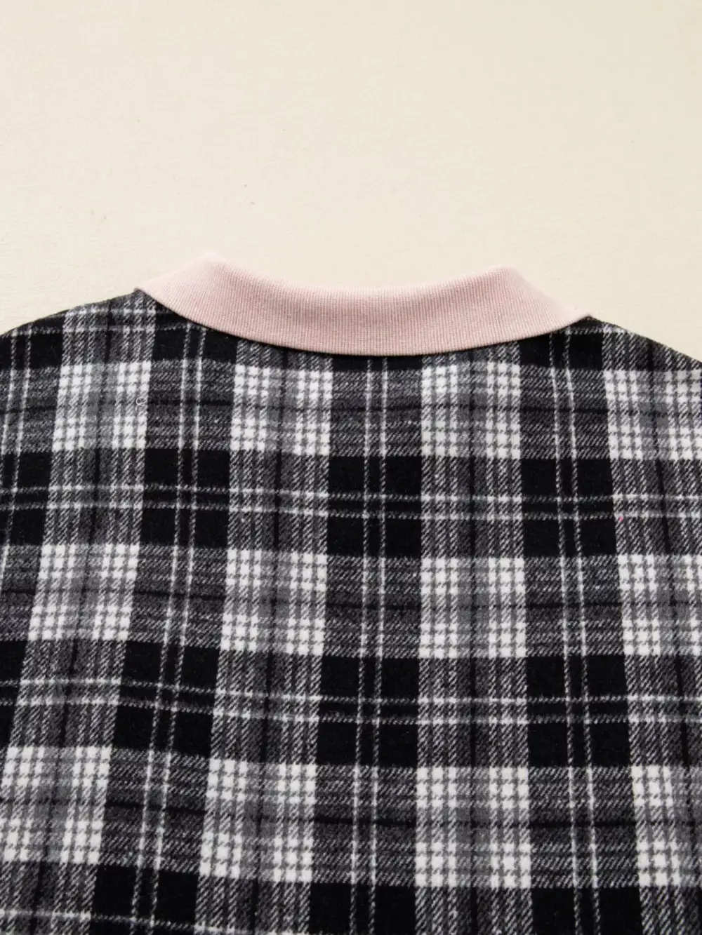 Plaid Zip Front Long Sleeve Mini Dress