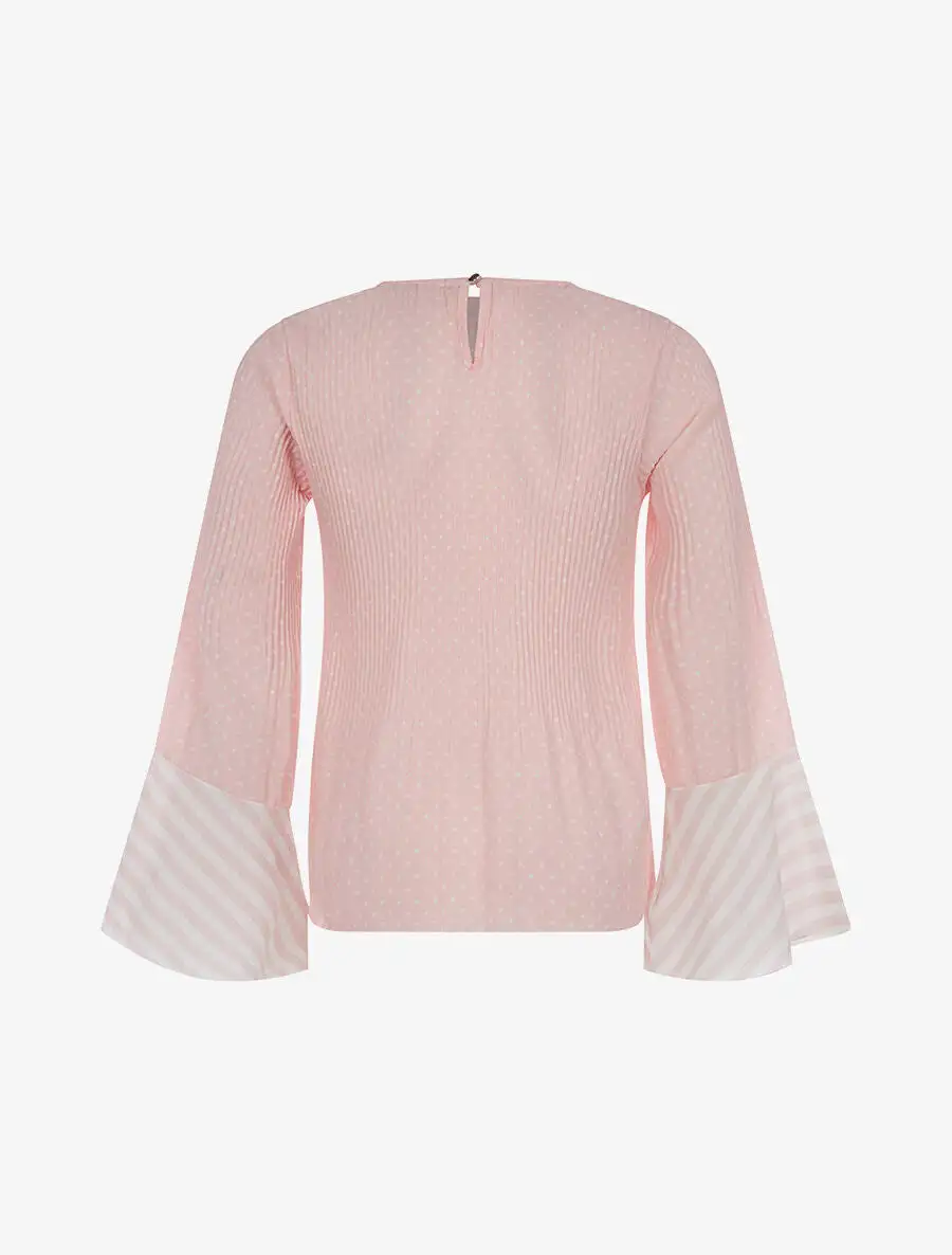 Classic Long Sleeve Polka Dot Blouse