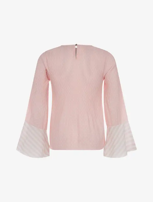 Classic Long Sleeve Polka Dot Blouse