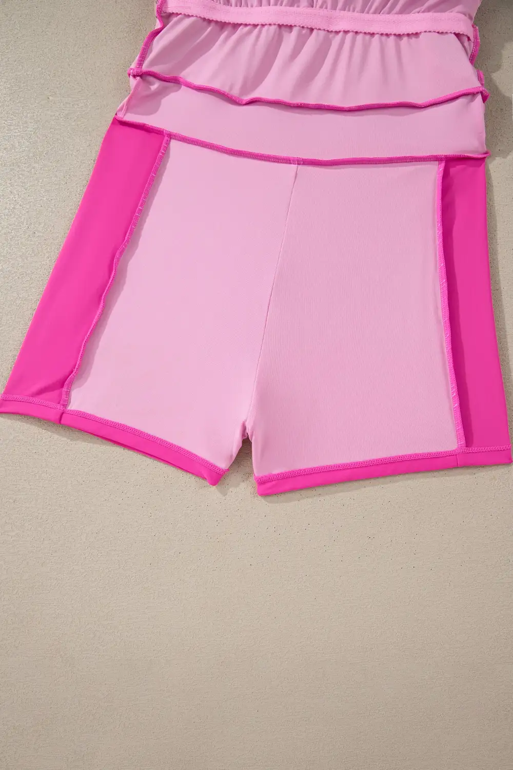 Contrast Trim Neckline Swim Dress