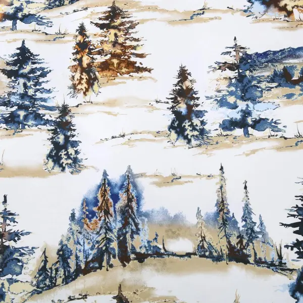 Reversible Pine Motif Duvet Cover Set