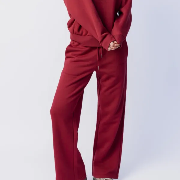 Everyday Wide Leg Cuffed Fleece Sweatpants