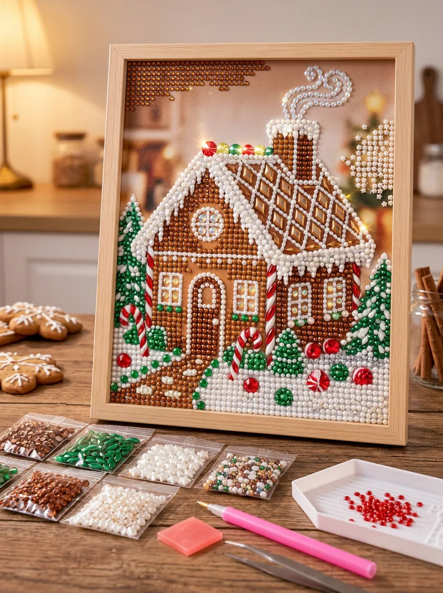 Gingerbread House Christmas DIY Diamond Painting Kit