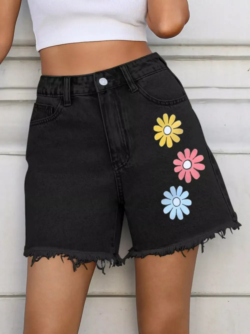 Soft Touch Frayed Hem Shorts