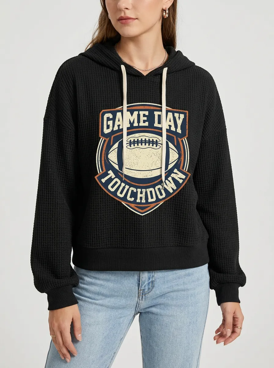 Football Graphic Casual Hoodie
