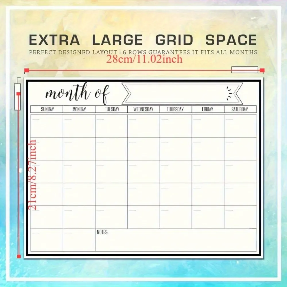 Magnetic Monthly Whiteboard Calendar