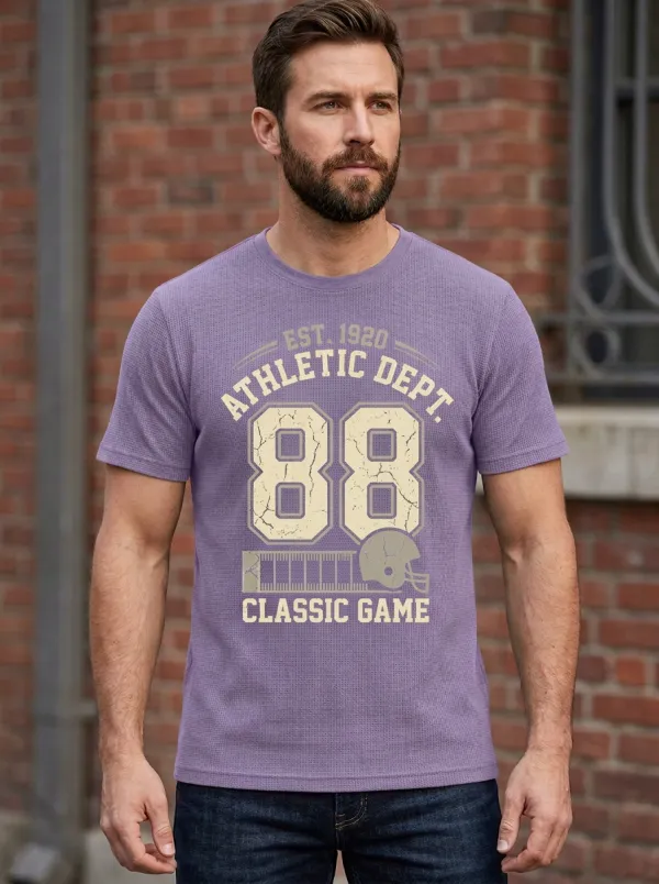 Men's Football Fan 88 Athletic Dept Graphic Printed T-shirt
