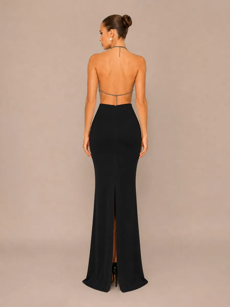 Olena Woven Halter Neck Two-Piece Set with Tassels