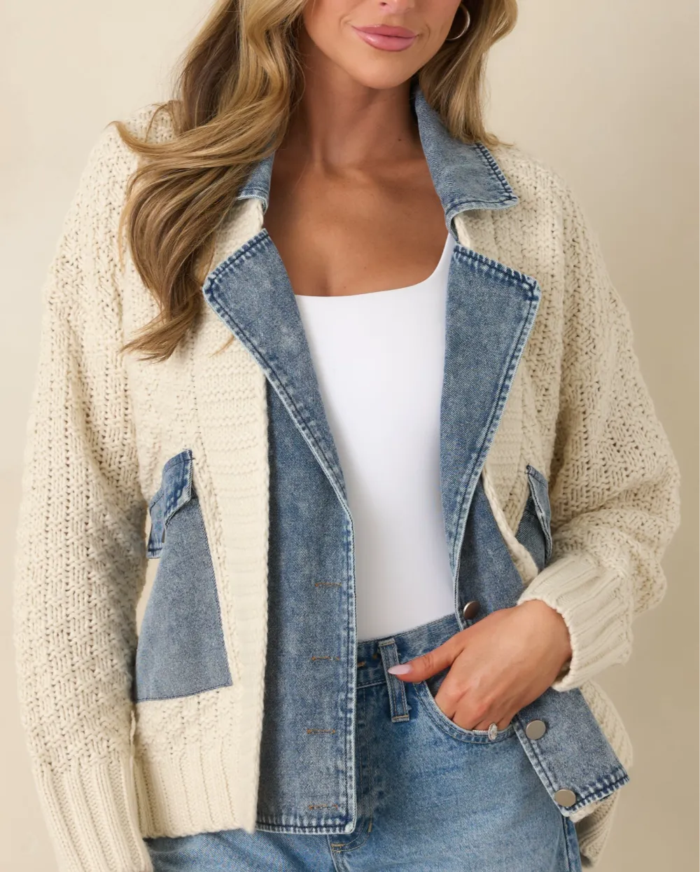 Everyday Knit-Denim Jacket