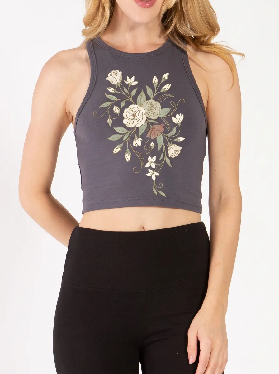 Women's Floral Lover Vintage Rose Printed Tank Top