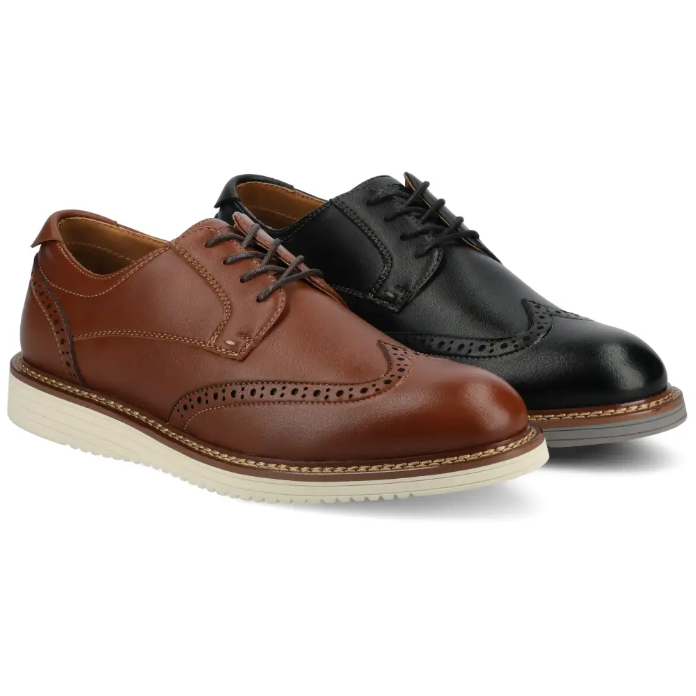 Brogue Detail Slip On Leather Shoes