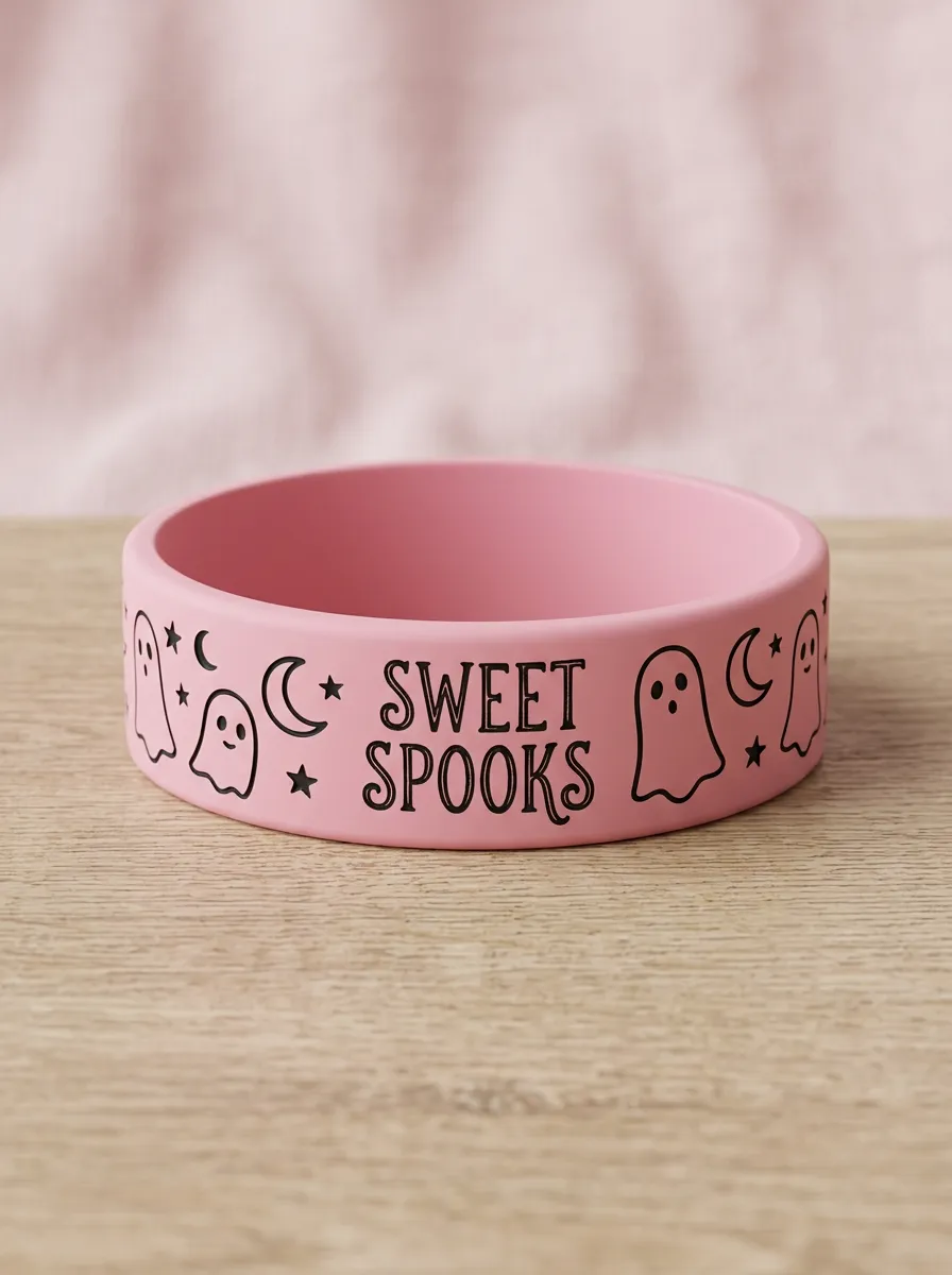 Cute-Spooky Ghost Moon Halloween Graphic Wristband