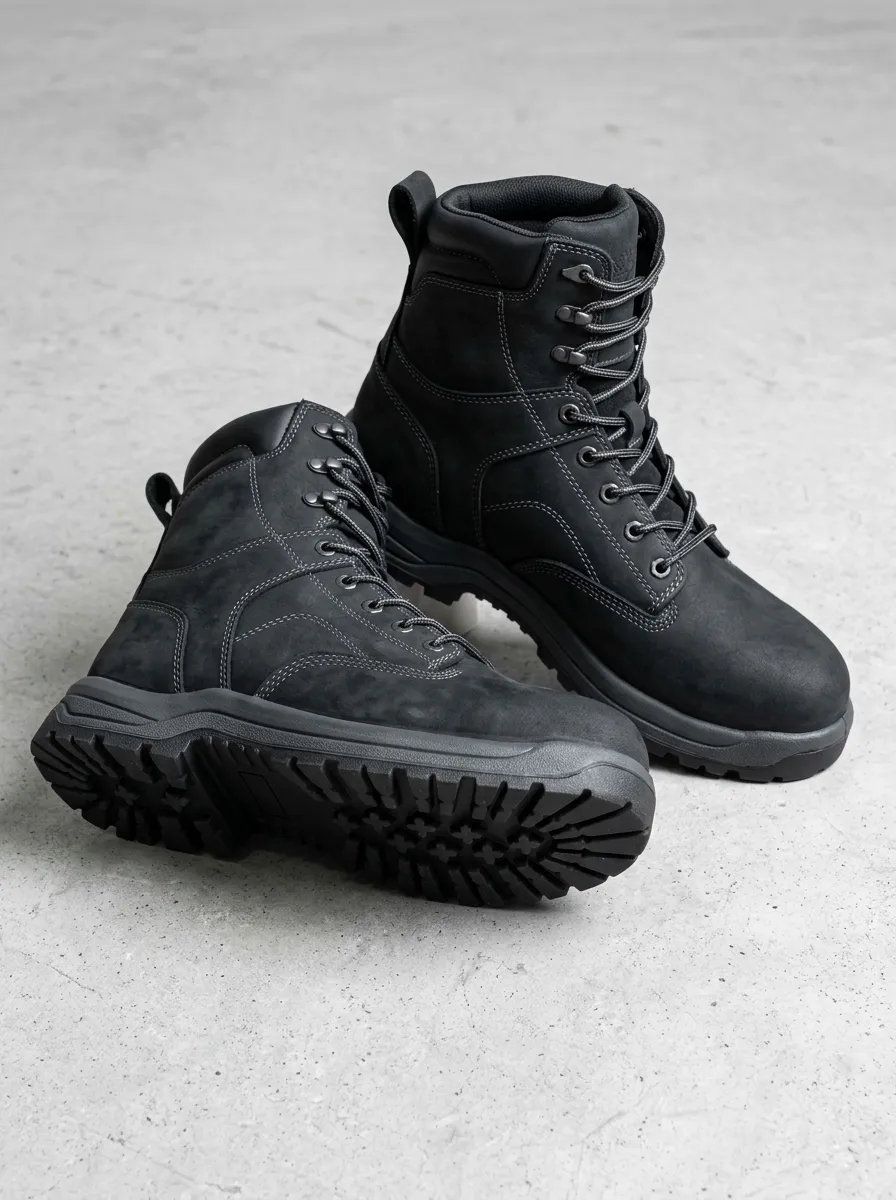 Unisex Minimalist Solid Print Work Boots