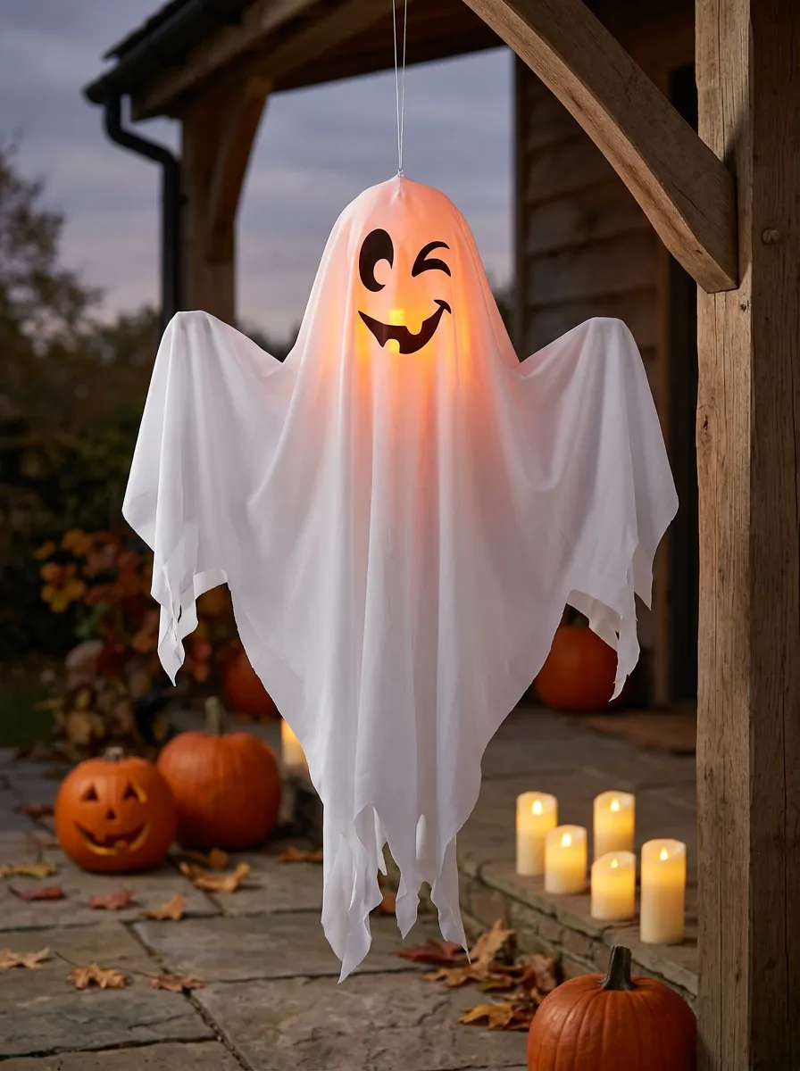 Ghost Hanging Winking Halloween Yard Decoration