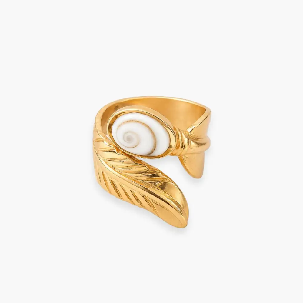 Shiva Shell Feather Ring