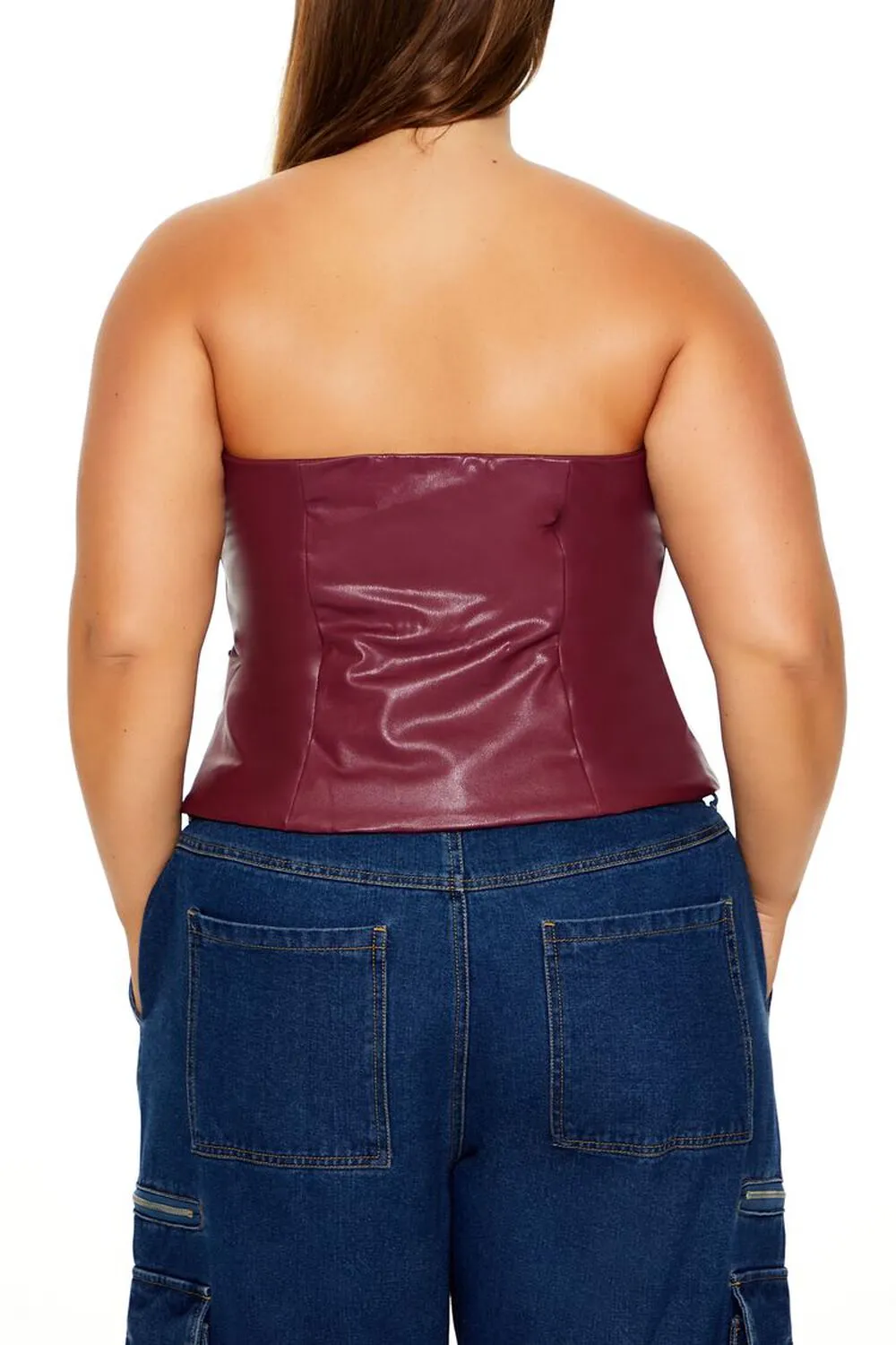 Faux Leather Tube Top