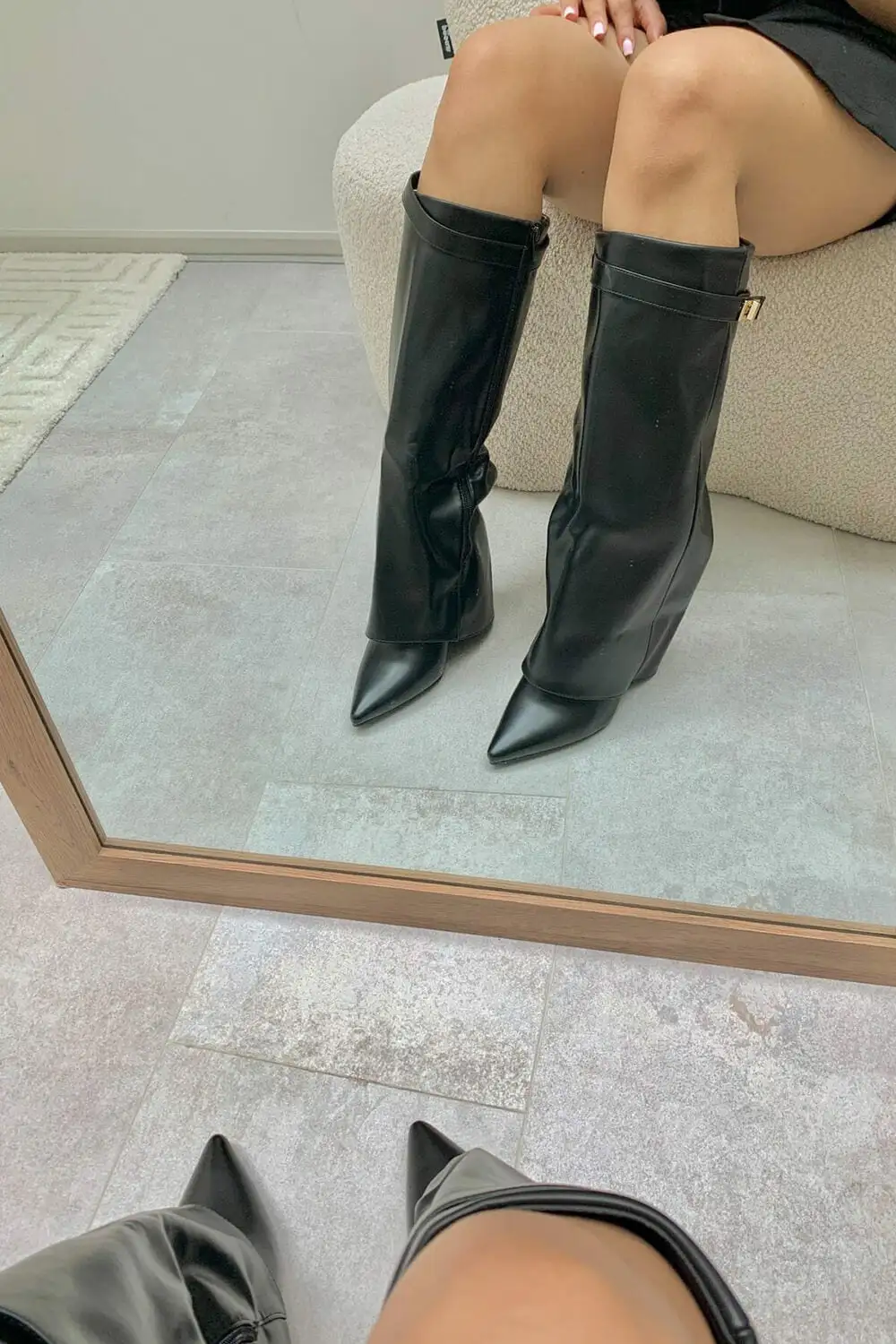 Faux Leather Fold Over Metal