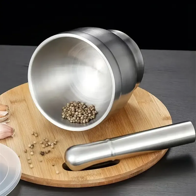 Stainless Steel Garlic Mortar Pestle Set