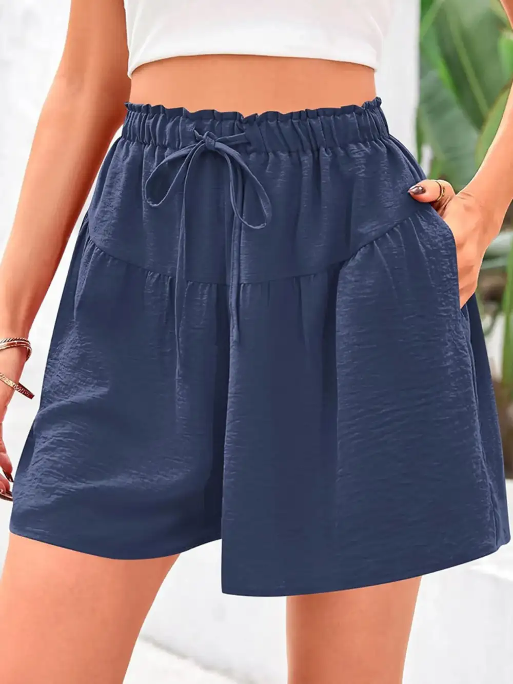 Pull On Drawstring Waist Shorts