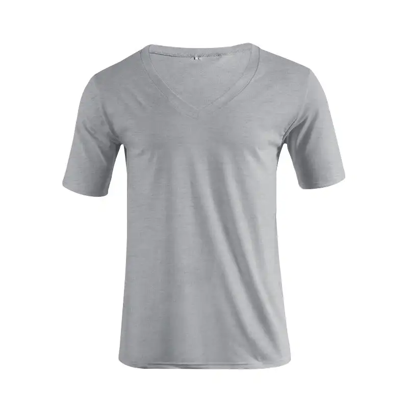 Men's V-Neck T-Shirt Fine Jersey With Slim Silhouette And Flat Seams