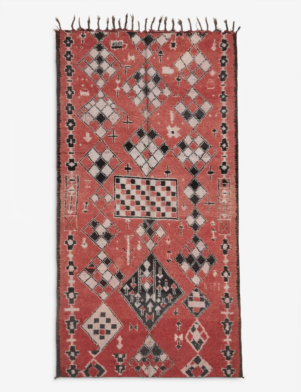 Distinctive Moroccan Inspired Hand Knotted Wool Area Rug