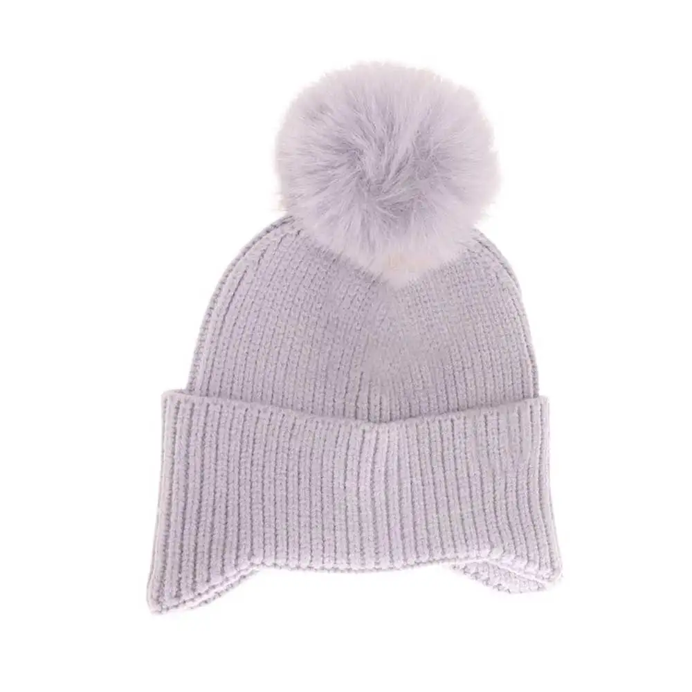 Ear Flap Pom Beanie