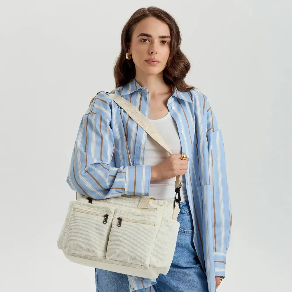 Open Top Crochet Crossbody Bag