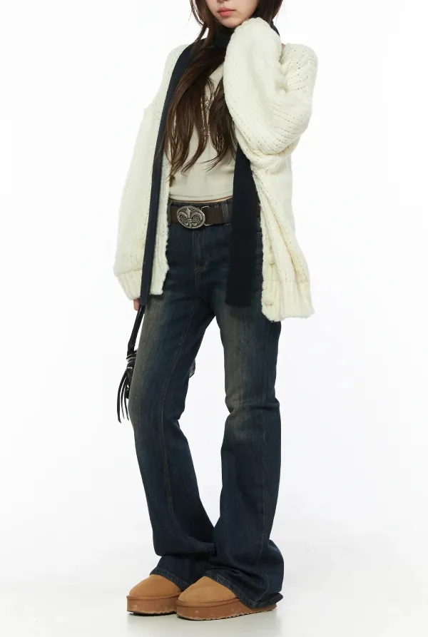 Faded Low-Rise Bootcut Jeans