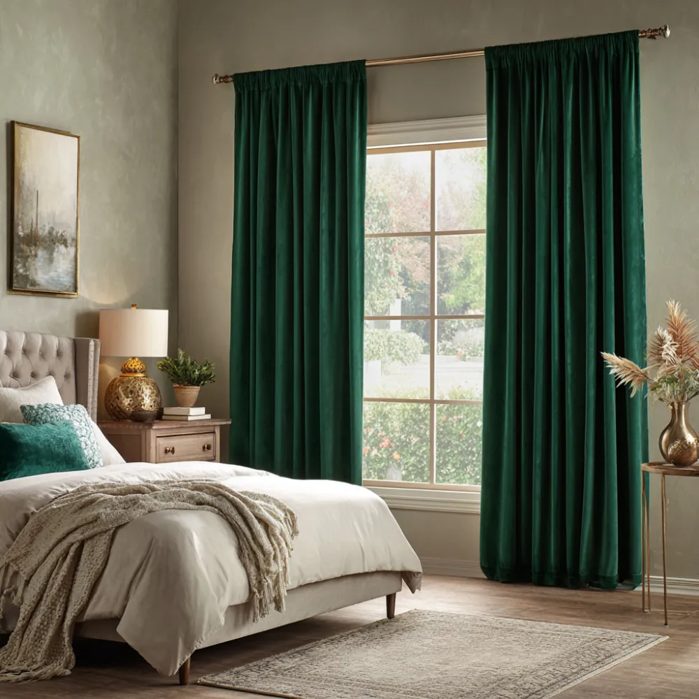 Velvet Rod Pocket Curtain Panel
