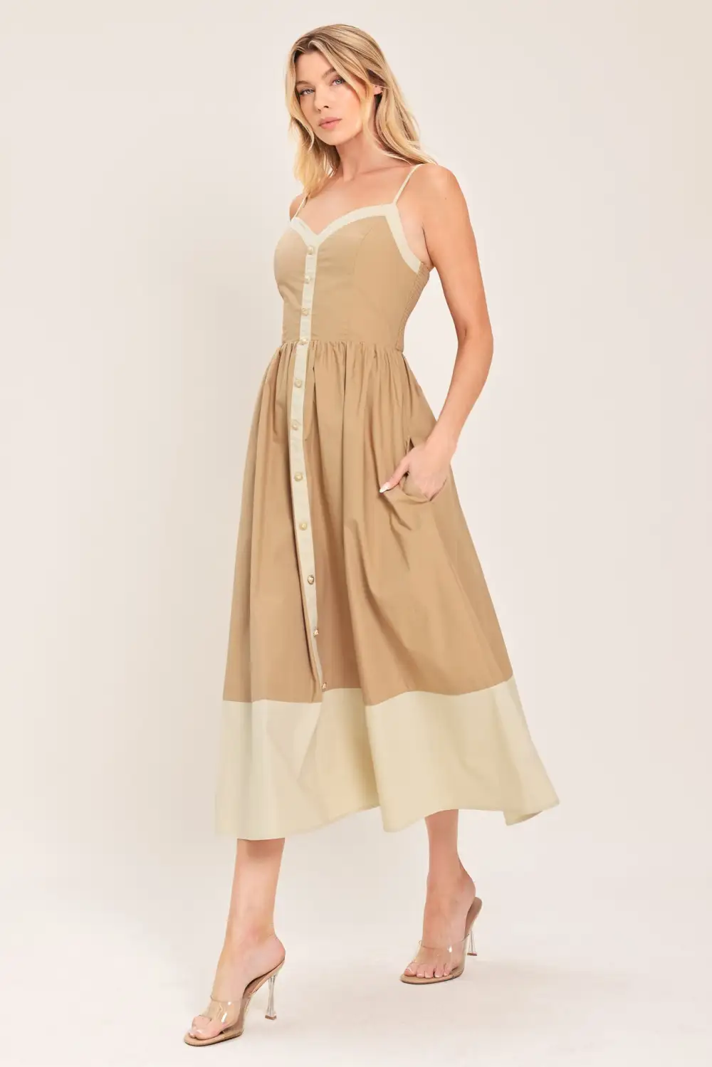 Smocked Cotton Midi Dress