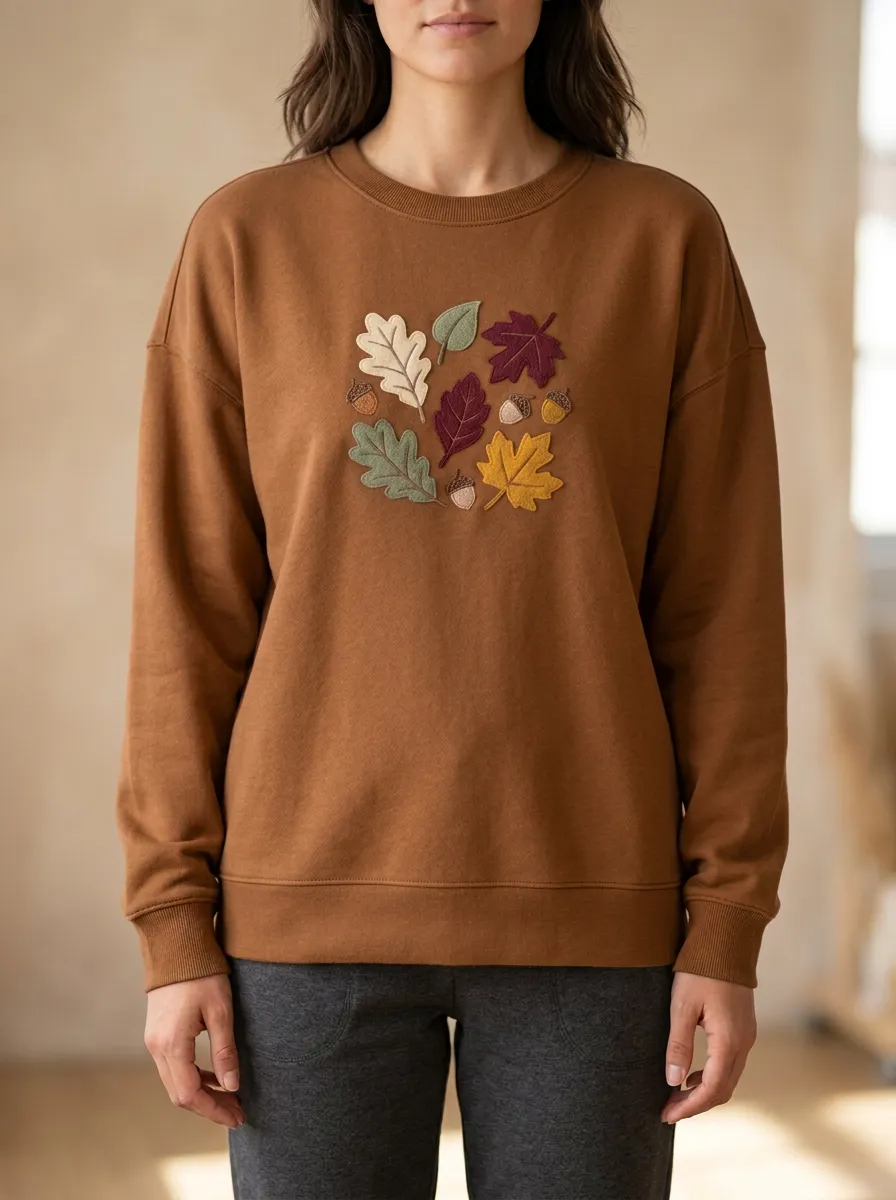 Autumnal Printed Acorn Graphic Sweatshirt