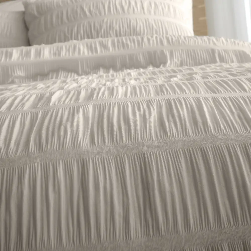 Refined Bedroom Stripe Seersucker Duvet Cover Set