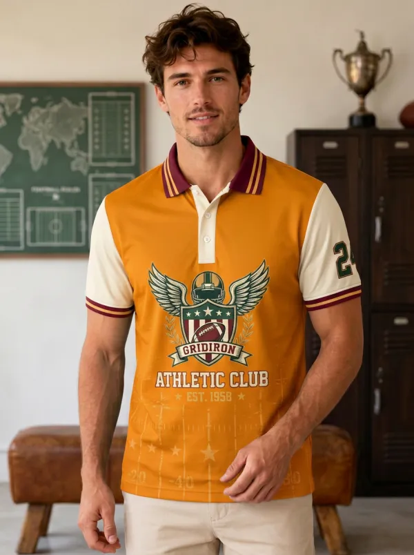 Men's Gridiron Winged Shield Polo Shirt
