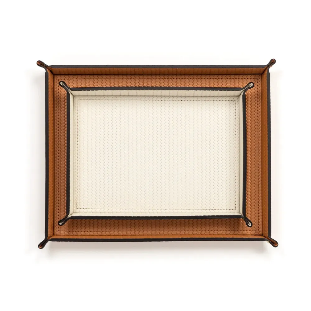 Rectangular Studded Leather Trinket Tray