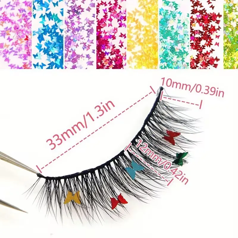 Butterfly-Decor Glitter False Eyelashes
