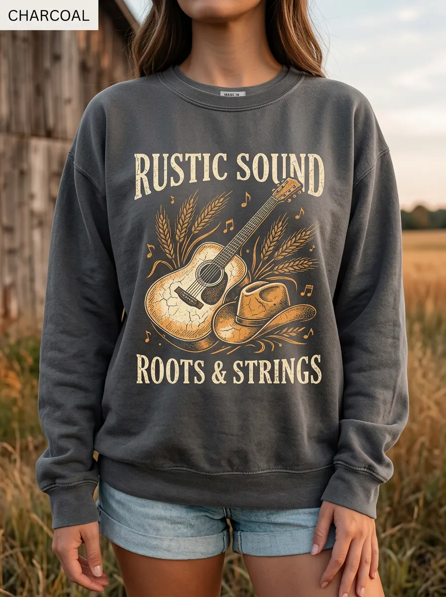 Guitar Country Music Crewneck Sweatshirt