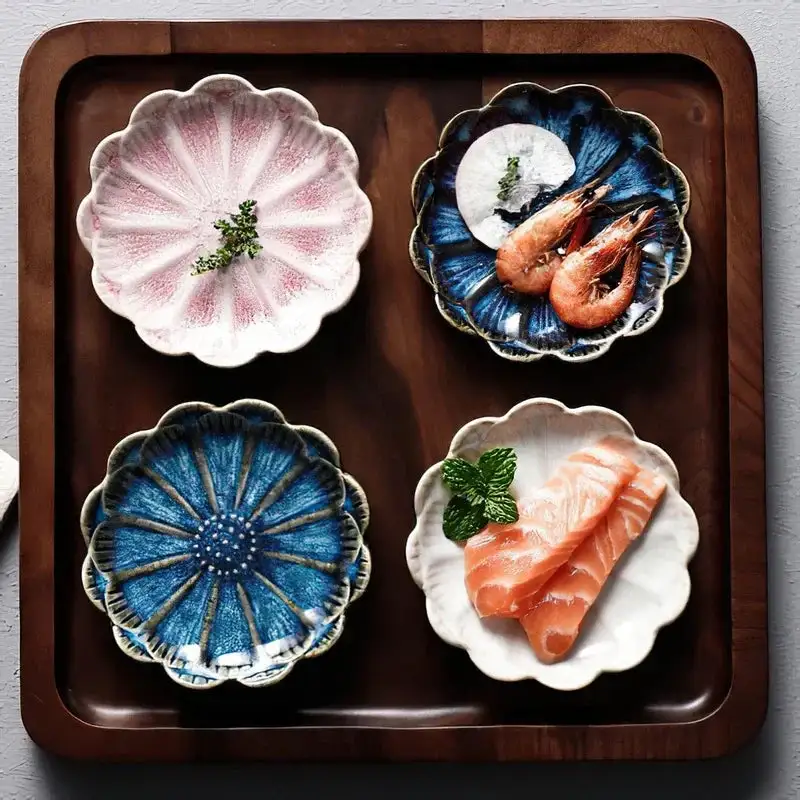Glazed Floral Ceramic Accent Dishes